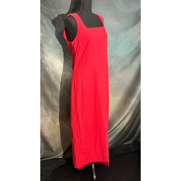 Abercrombie & Fitch Red Linen Blend Maxi Dress MP Sleeveless Casual - Picture 3 of 6
